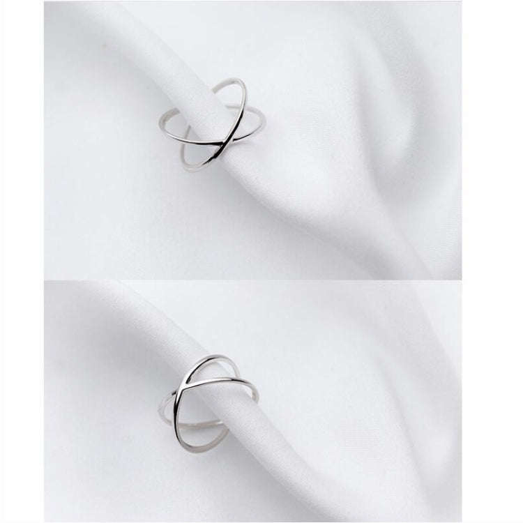 Sterling Silver Simple Cross Open Ring Jewelry