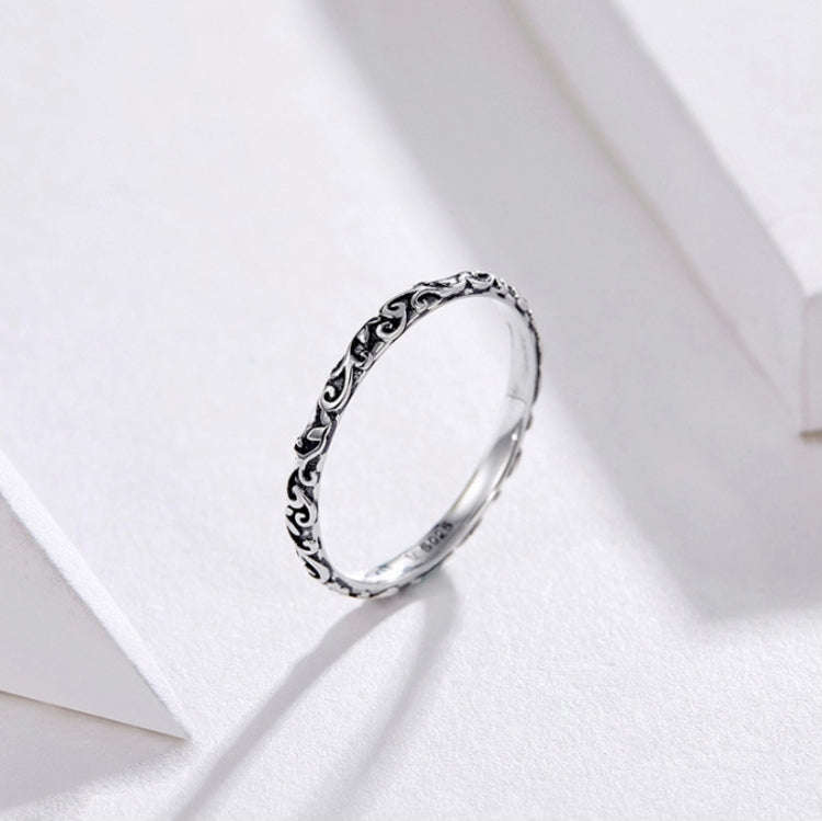 Vintage Pattern Sterling Silver Ring S925 Fashion Pattern Ring, Size:6 US Size