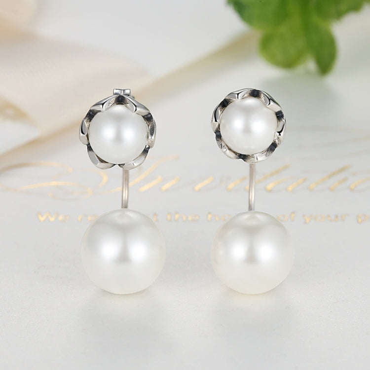 S925 Double Side Sterling Silver Bead Earring
