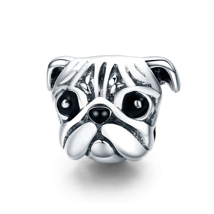 S925 Sterling Silver Cute Pug  Beads DIY Bracelet Accessory