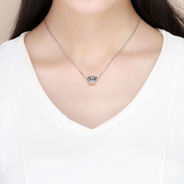 S925 Sterling Silver Cute Pug  Beads DIY Bracelet Accessory