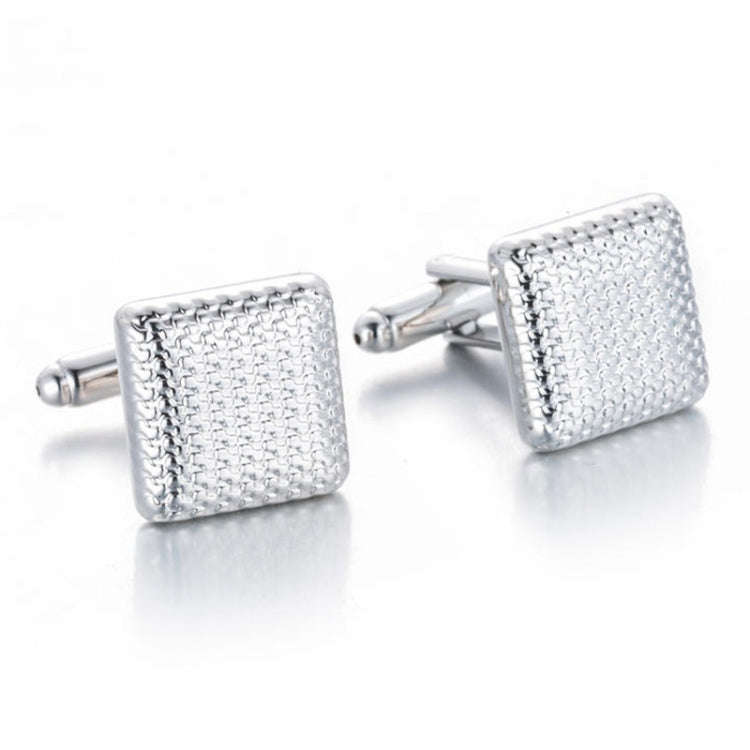 Laser Metal Brass Men Shirt Cufflinks, Color: Black square