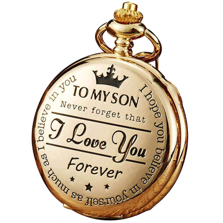 Engraved Vintage Commemorative Quartz Pocket Watch Round Watch, Style: Forever (Silver)