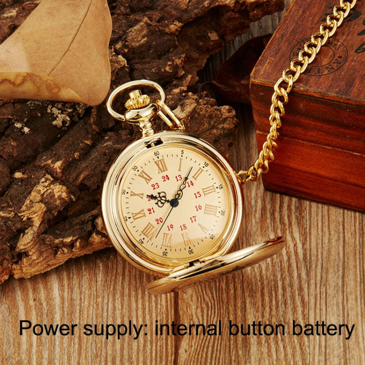 Engraved Vintage Commemorative Quartz Pocket Watch Round Watch, Style: Grandpa