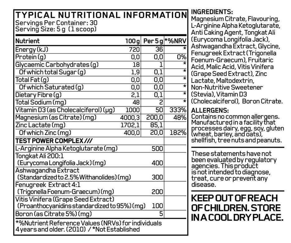 Alpha Sports Nutrition Test Power
