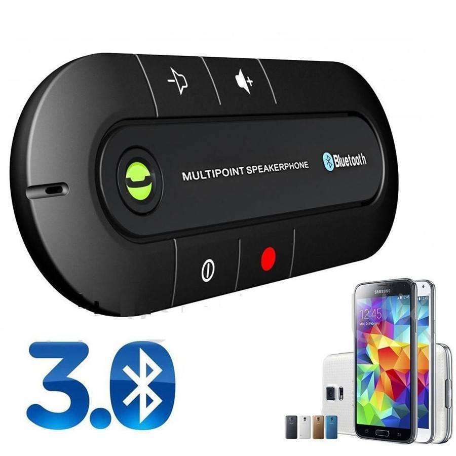 SLIM DESIGN Wireless Bluetooth Magnetic Handsfree Car Kit Speaker Phone Visor Clip - Black