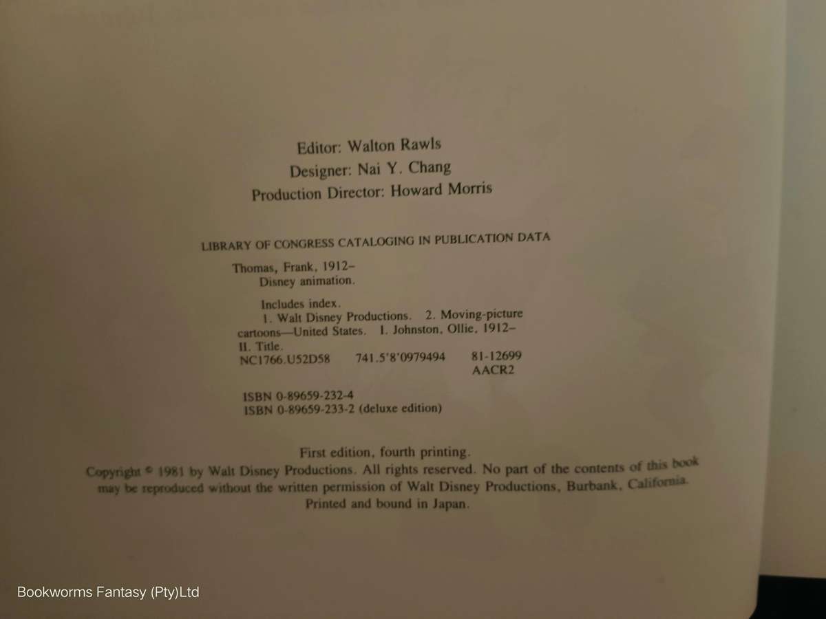 Disney Animation by Frank Thomas & Ollie Johnston