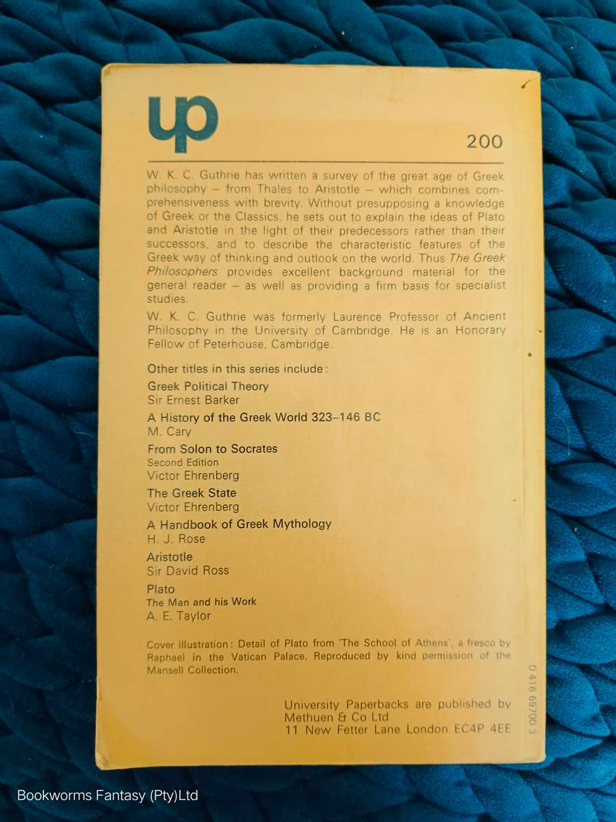 The Greek Philosophers by W.K.C. Guthrie