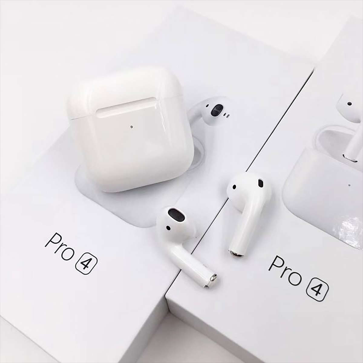 Airpods Pro 4 Bluetooth 5.0 Earphones TWS Wireless Headphones Earbuds - Black