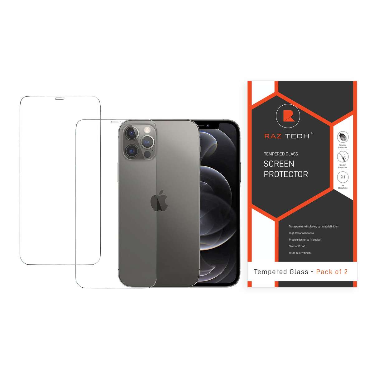 Raz Tech Tempered Glass for Apple iPhone 12 & iPhone 12 Pro  (Pack of 2)