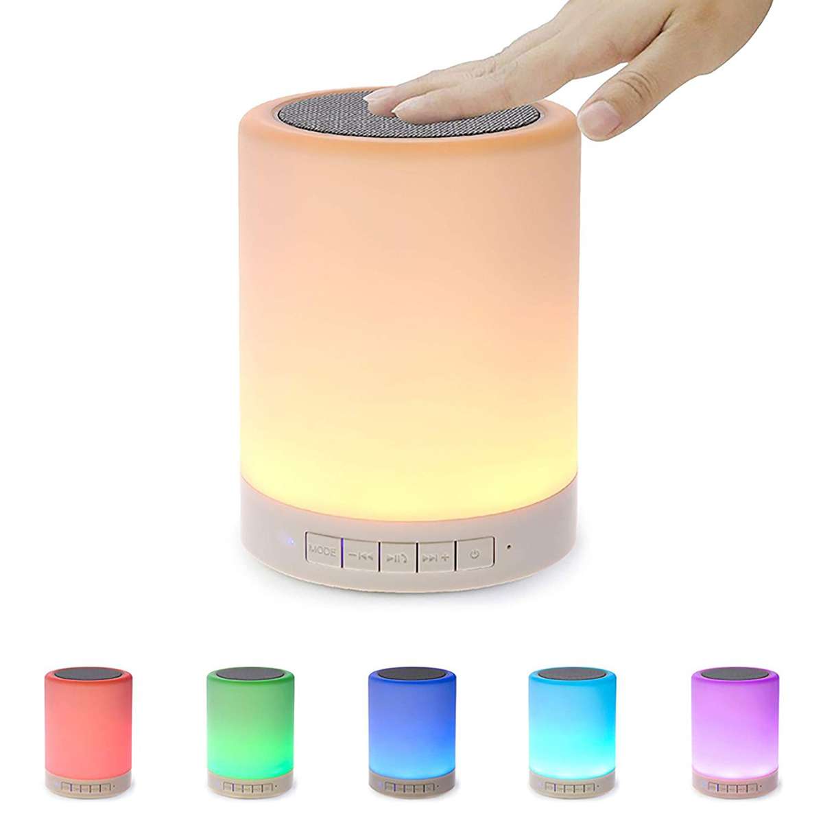 Portable Outdoor Wireless Speaker Touch Lamp Speaker - White