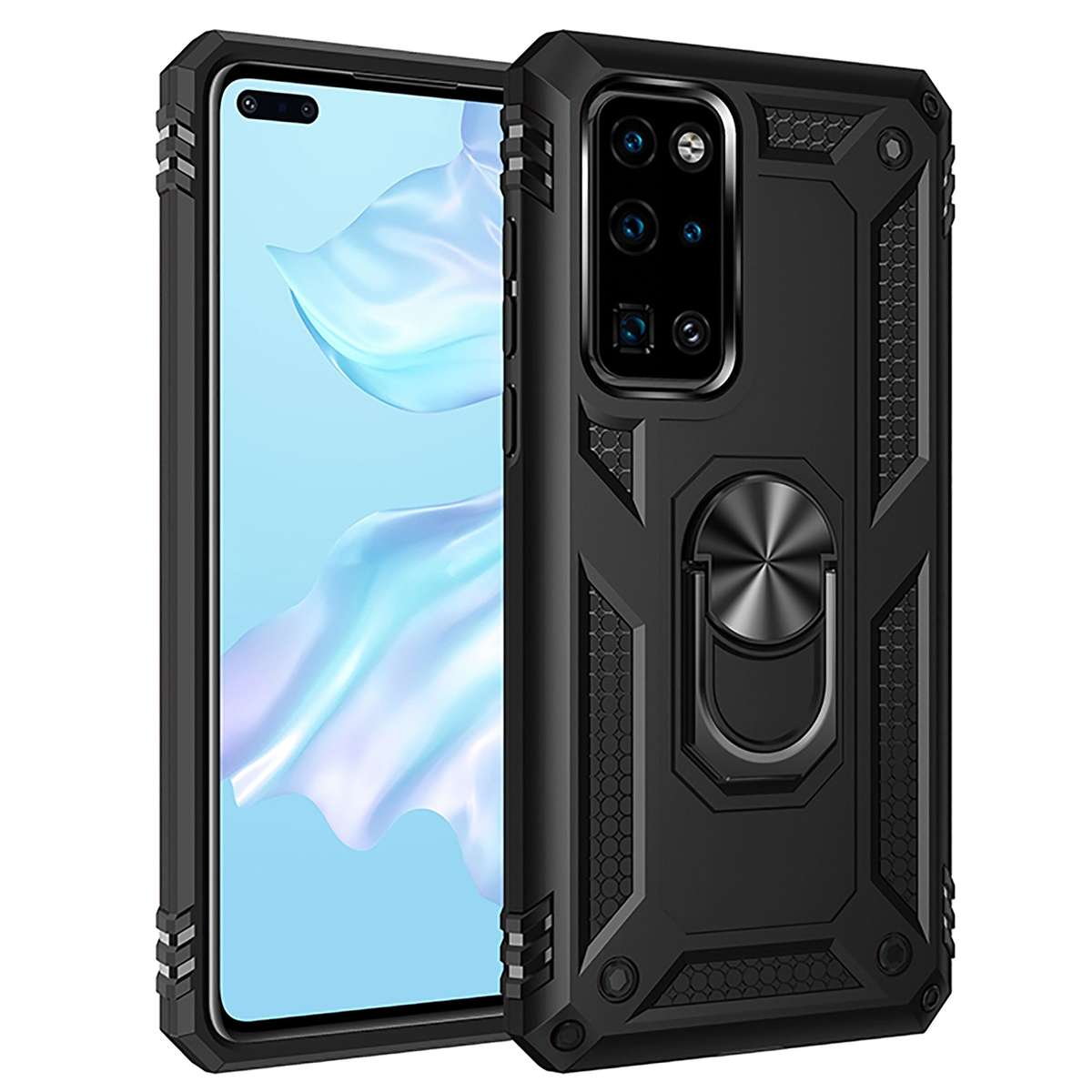 Shockproof Armor Stand Case Huawei Huawei P40 - Black