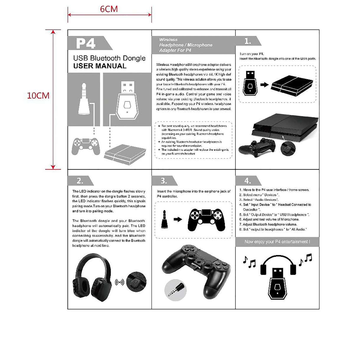 USB 2.0 Wireless for Bluetooth 4.0 Dongle Adapter for Sony for PS4