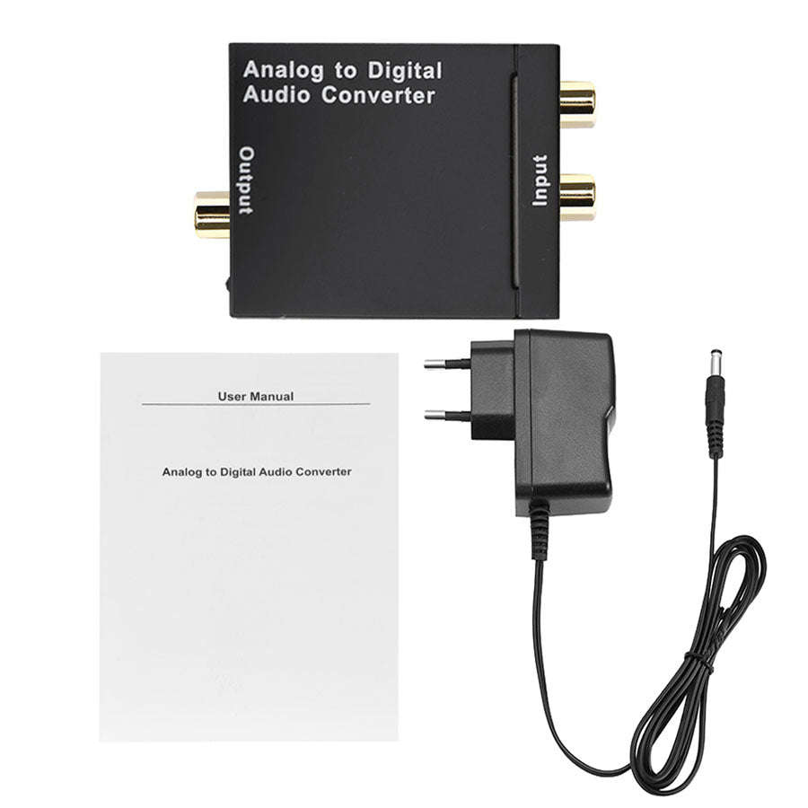 Analog to Digital Audio Converter Adapter for PC DVD Amplifier - Black
