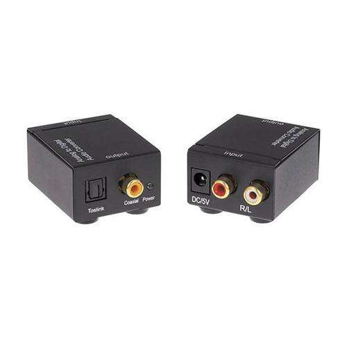 Analog to Digital Audio Converter Adapter for PC DVD Amplifier - Black