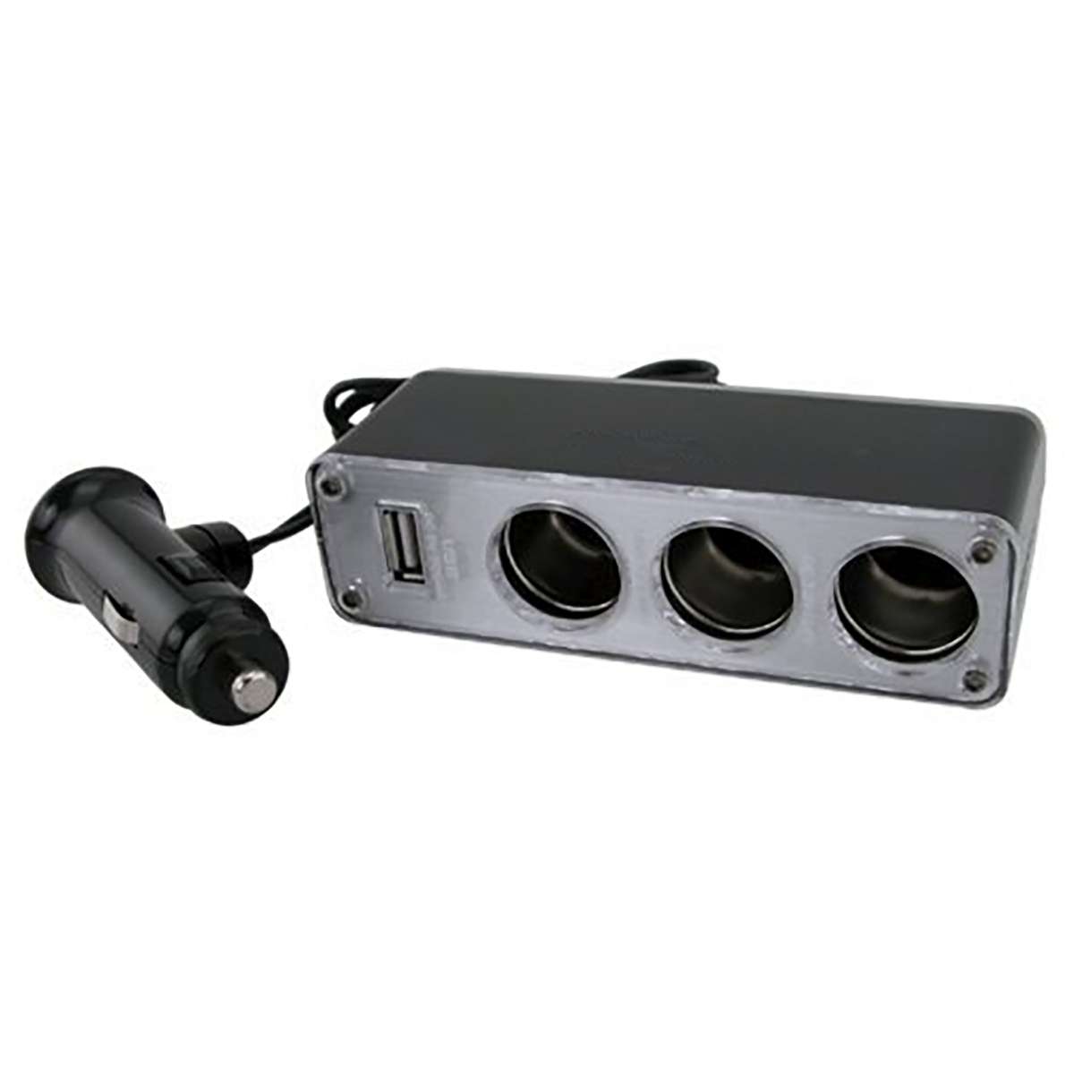 In-Car USB+Triple Socket Charger Adapter/Car Charger Extension Multiple Charging Points