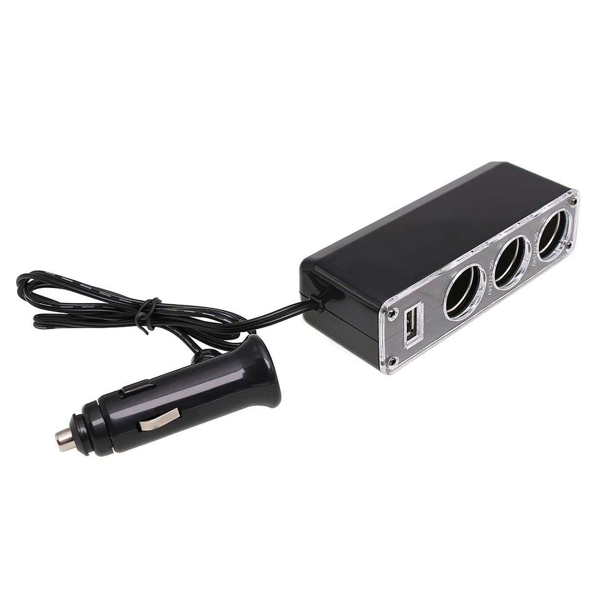 In-Car USB+Triple Socket Charger Adapter/Car Charger Extension Multiple Charging Points