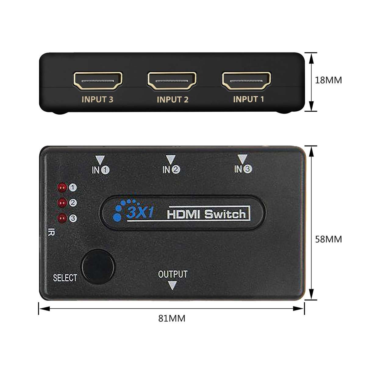 HDMI Switcher 3x1 Slots