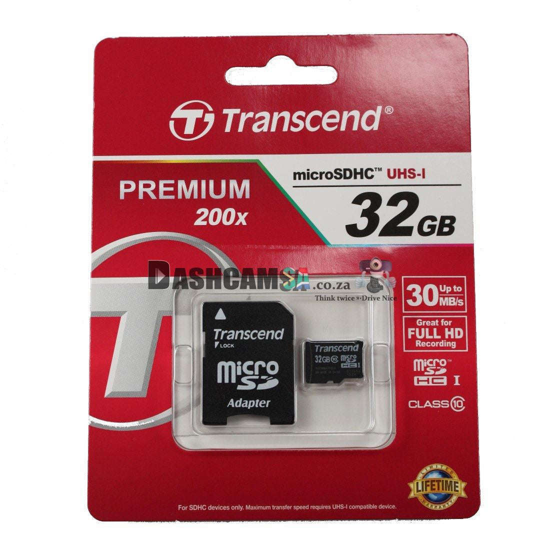 DashcamSA Micro SD Card 32GB Class 10 with Adaptor