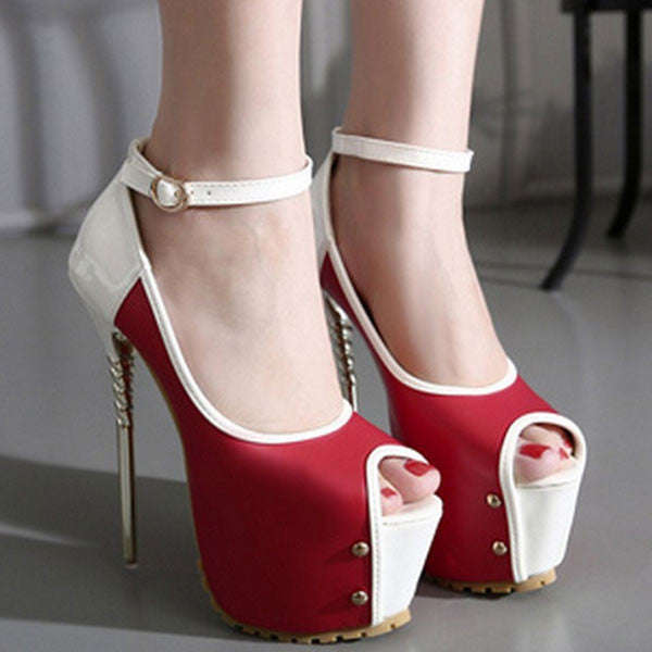 Casual Patchwork PU Pumps