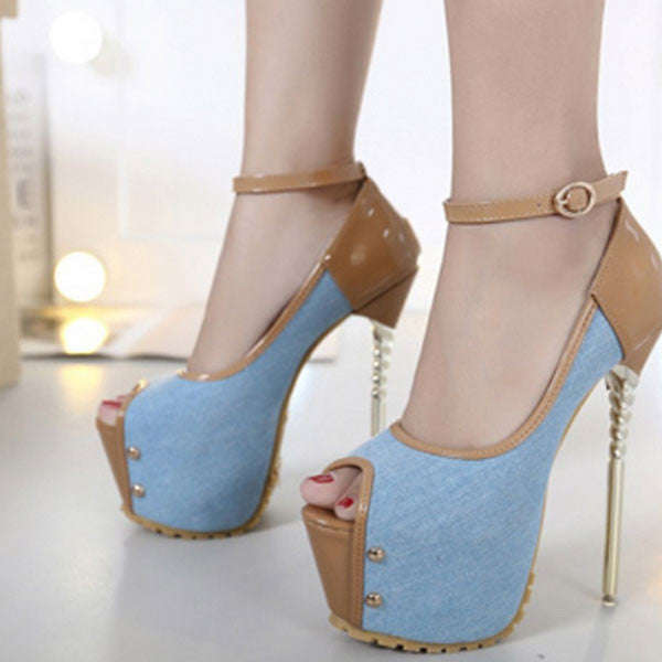 Casual Patchwork PU Pumps
