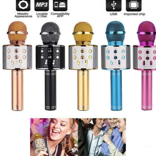 Wireless BT Karaoke Microphone USB Speaker Consender Handheld Microphone for KTV