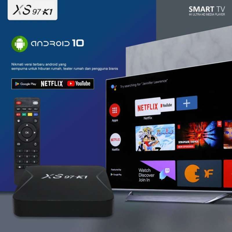 Xs 97 K1 Android 10 4K TV Box 2GB Ram 16GB ROM Dual Wifi TV Box