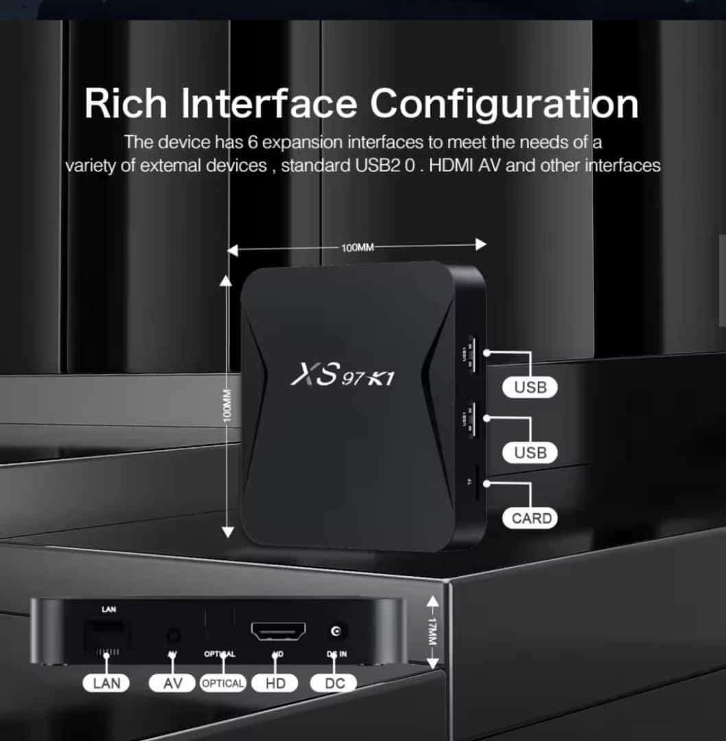 Xs 97 K1 Android 10 4K TV Box 2GB Ram 16GB ROM Dual Wifi TV Box