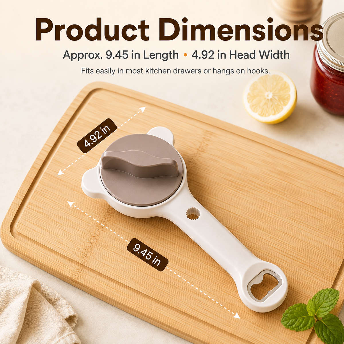 4-in-1 Stainless Steel Jar Opener for Seniors & Arthritic Hands
