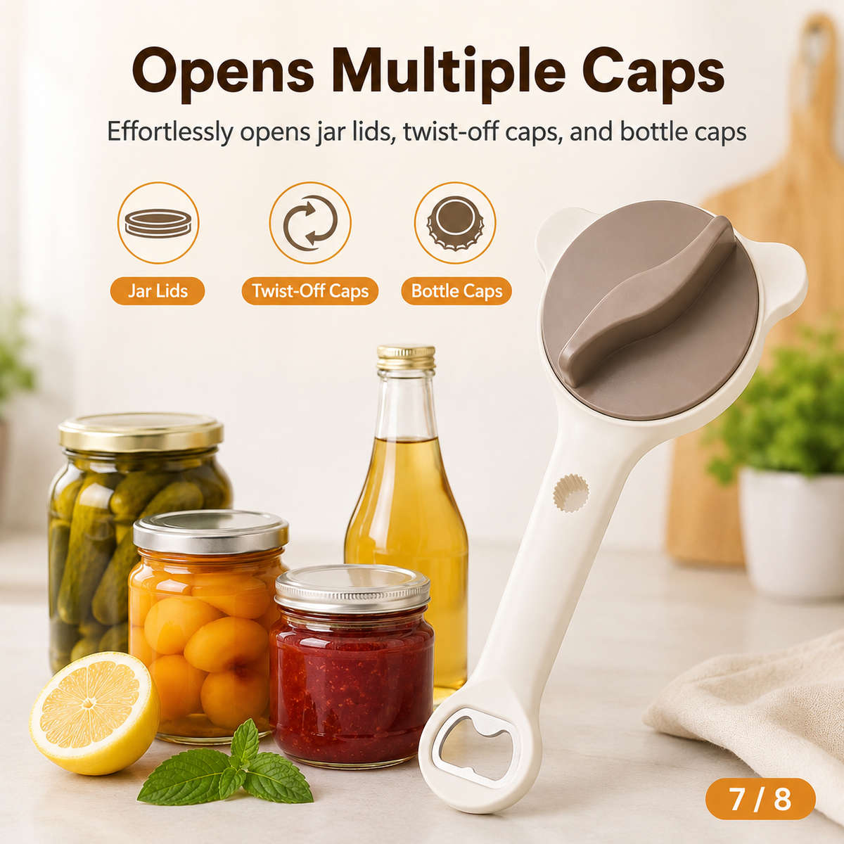 4-in-1 Stainless Steel Jar Opener for Seniors & Arthritic Hands