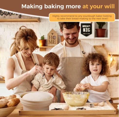 9 Pcs Electric Banneton Sourdough Bread Proofing Basket Set,Silicone Warmer