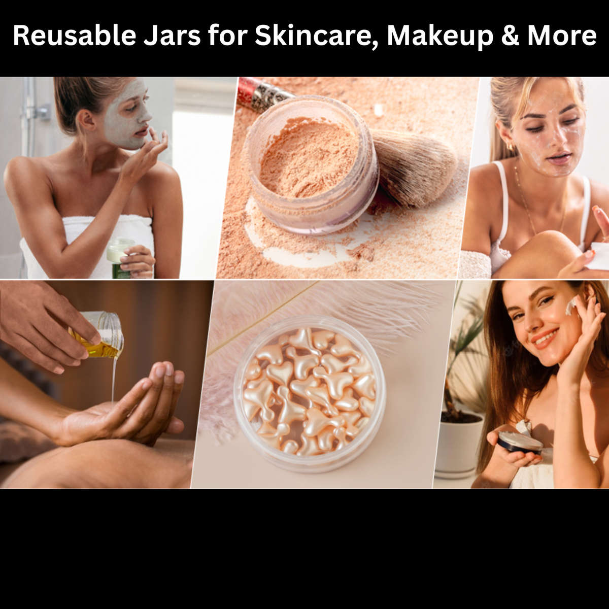 25-Pack Clear Plastic Cosmetic Jars with Lids for Travel & Storage