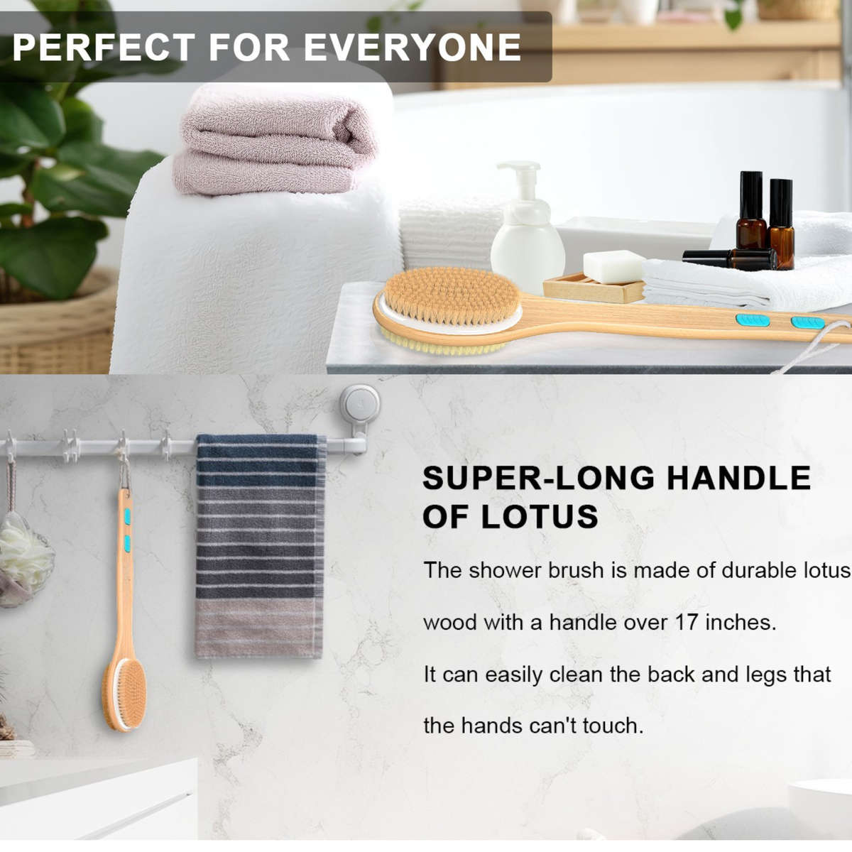 3 Pack Body Brush, Back Scrubber For Shower, Shower Bath Brush , Wet & Dry