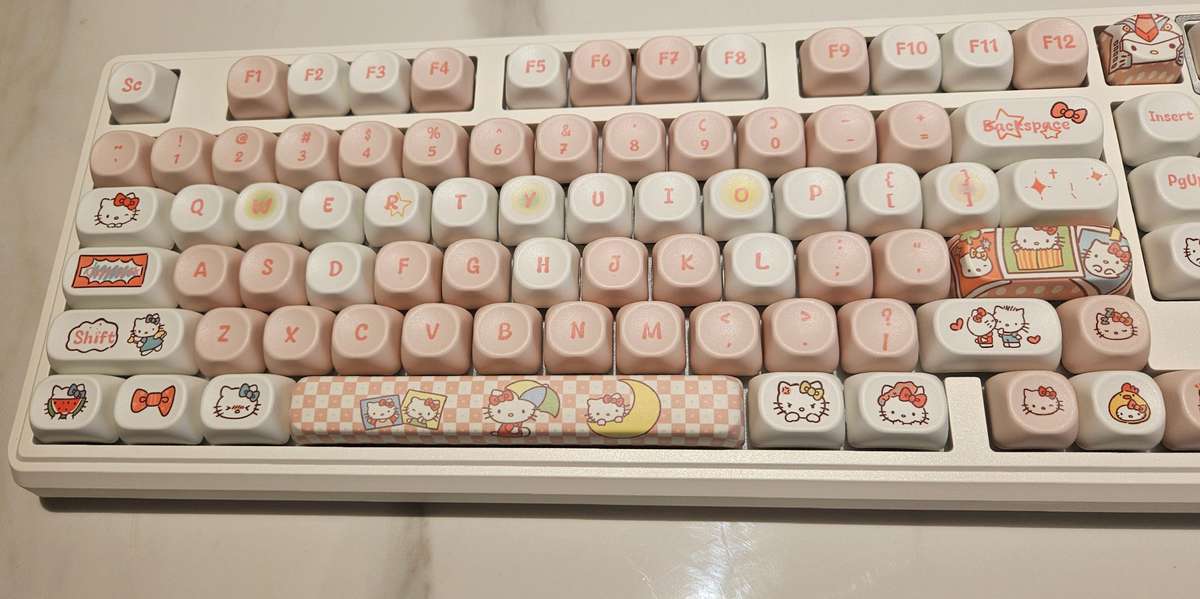 The Hello Kitty Pink Ribbon Mechanical Keyboard