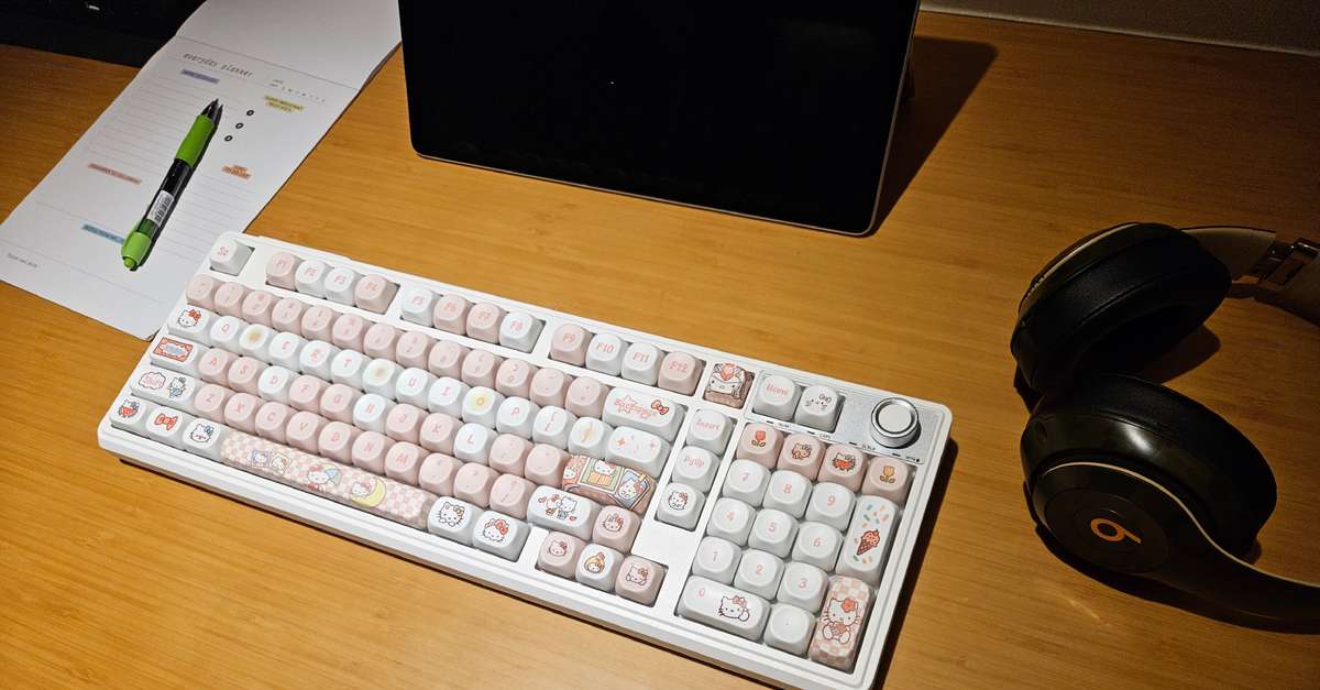 The Hello Kitty Pink Ribbon Mechanical Keyboard