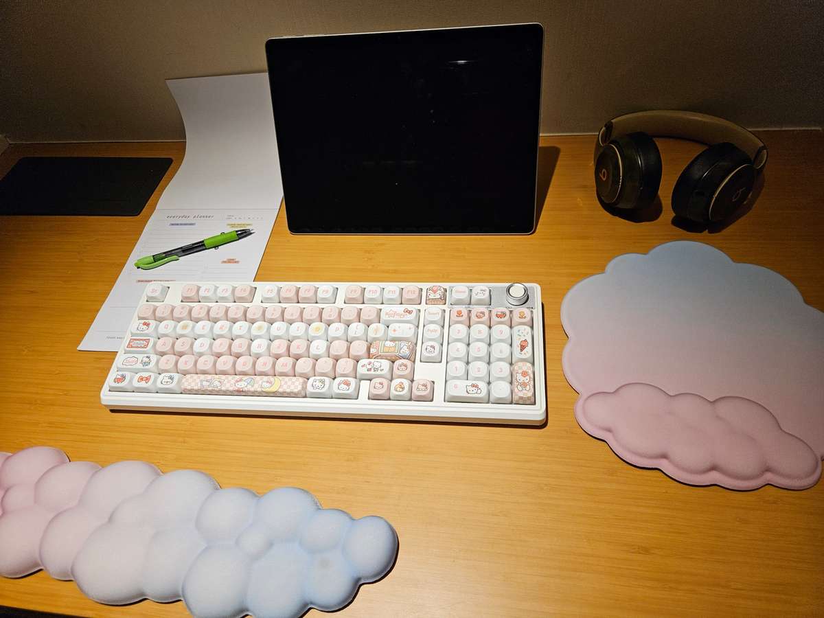 The Hello Kitty Pink Ribbon Mechanical Keyboard
