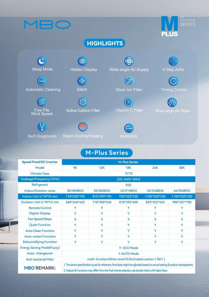 MBO INVERTER WIFI AIR CONDITIONER 9000 BTU MSGW-09HVACFMD