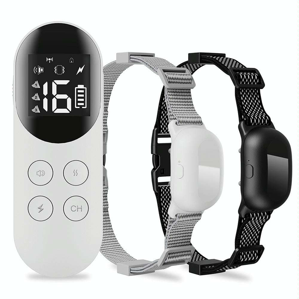 Smart Waterproof Shock Collar For Pets Remote Control Dog Training Device, Size: For-Two-Dog(White)