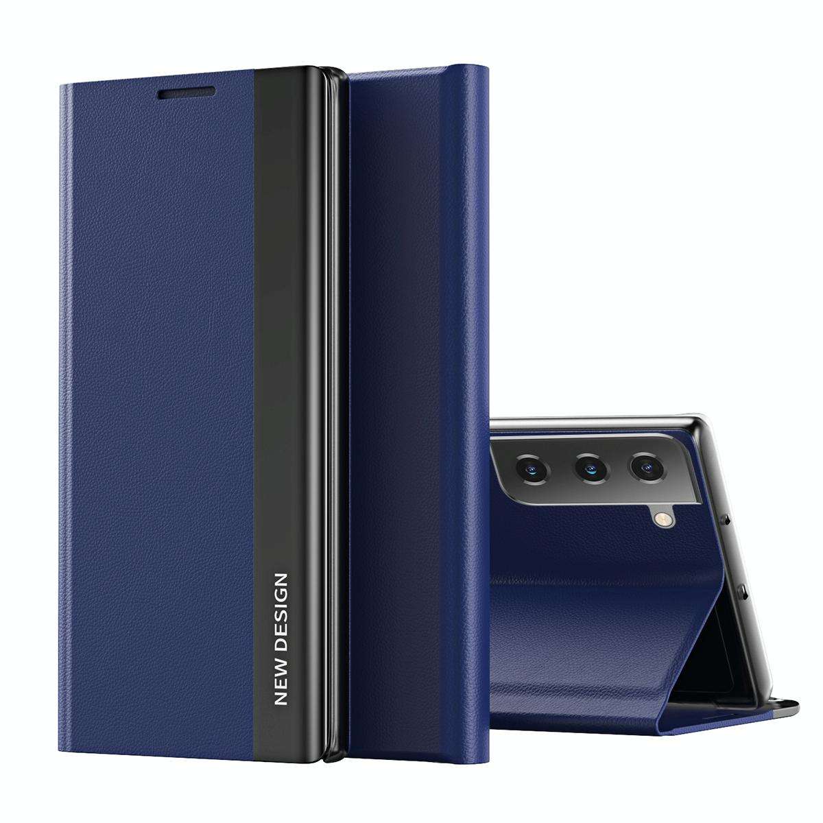 For Samsung Galaxy S21 FE Side Electroplated Magnetic Ultra-Thin Horizontal Flip Leather Case wit...