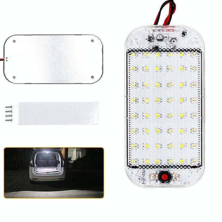 2 PCS ZS-3350 DC12-85V High Bright 48LEDs Lamp Beads Car Dome Light Cabin Light Bar