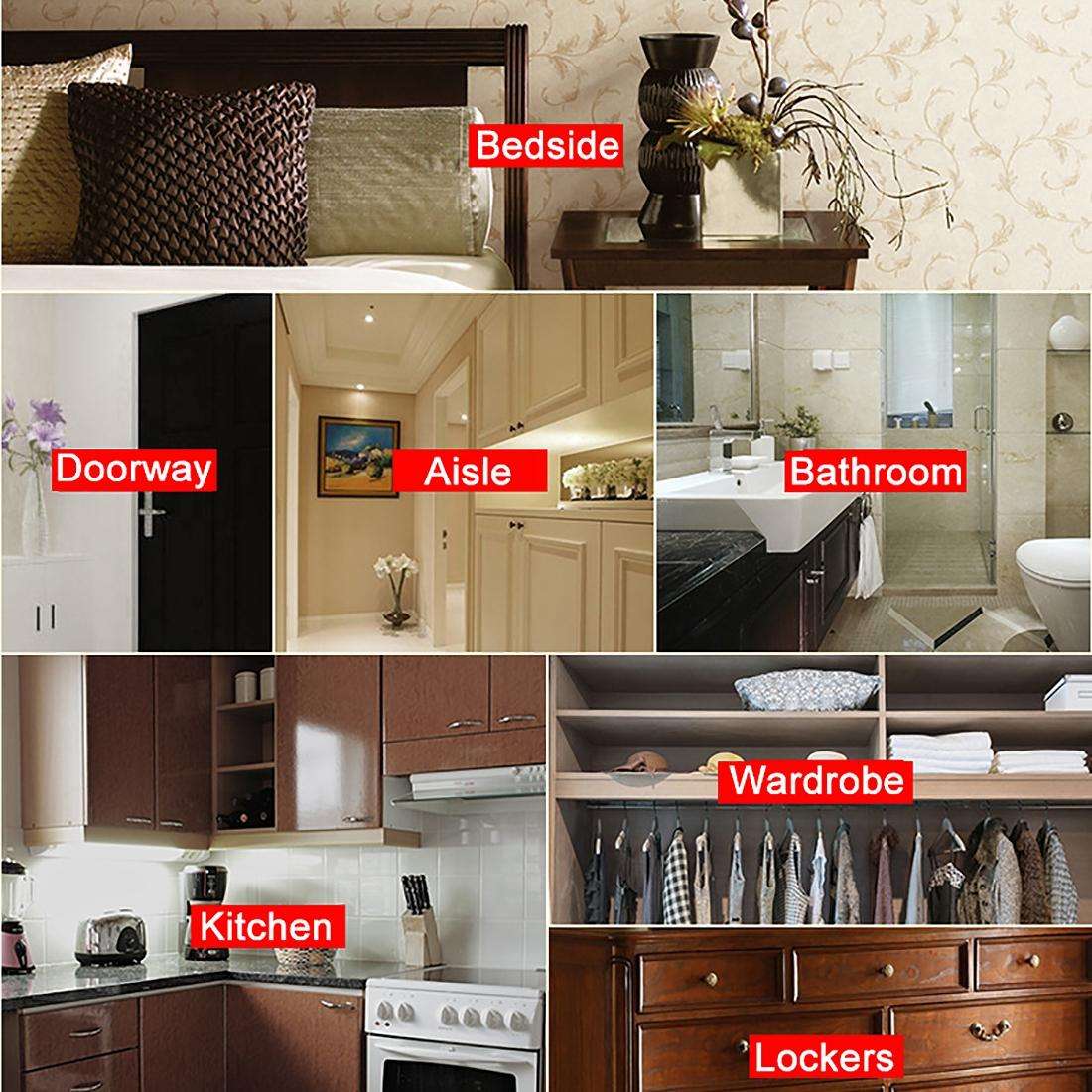 PIR Human Body Motion Sensor White Light LED Night Light, 1W 12 LEDs 240 LM USB Charging, Sensor ...