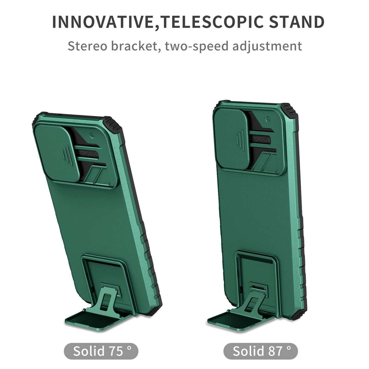 For Samsung Galaxy S21 FE 5G Stereoscopic Holder Sliding Camshield Phone Case(Green)