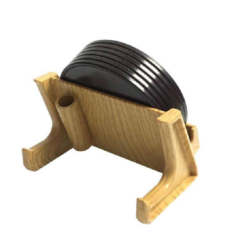 Home Daily Wood Round Cork Coaster, Specification:6 Coasters