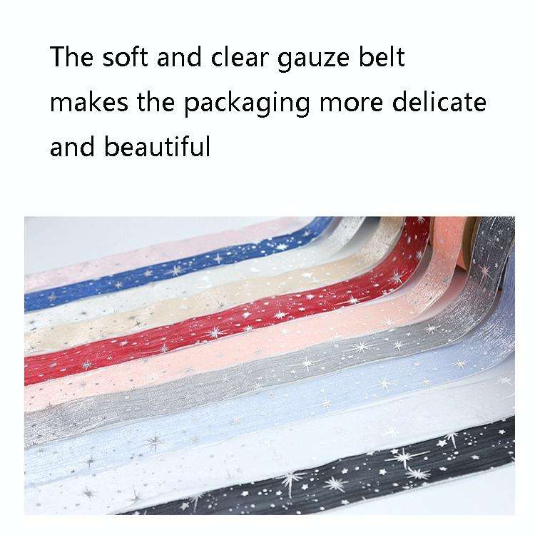 Starry Sky Yarn Ribbon Gift Box Packaging Bow Tie Ribbon, Specification: 2.5CM(Black)