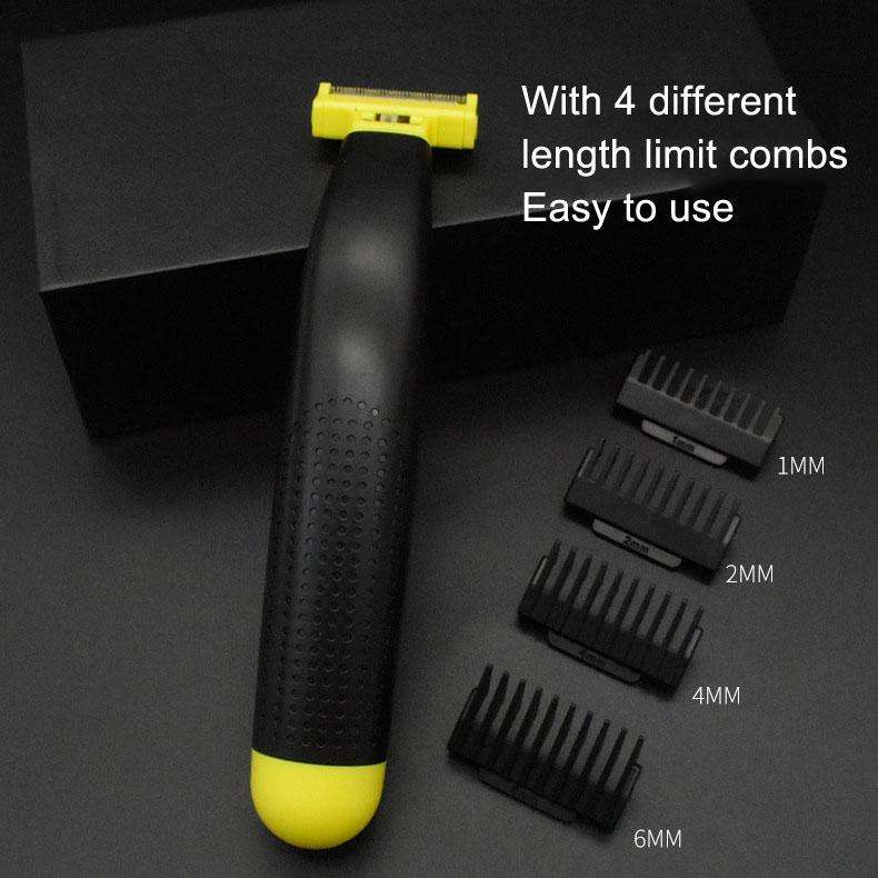 Electric Razor Portable USB Rechargeable Men Shaver(Yellow Black)