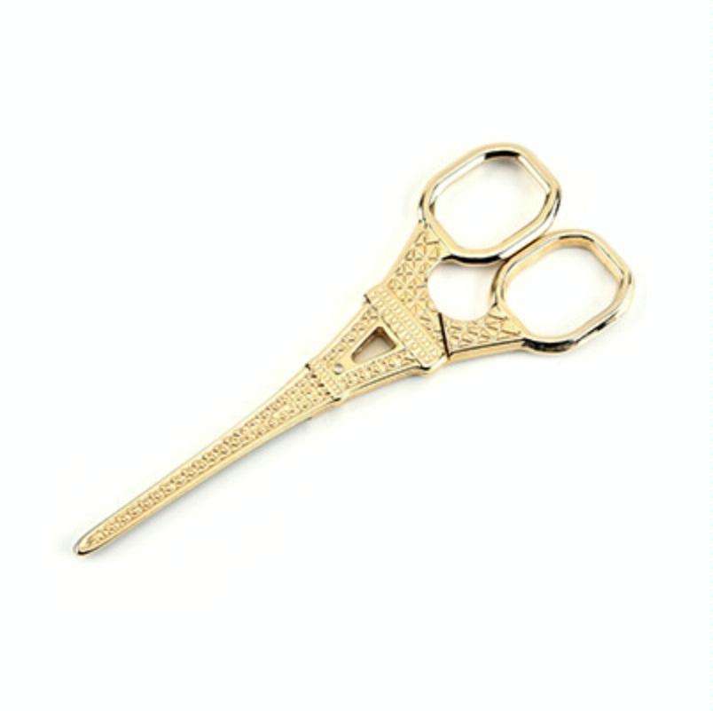 Stainless Steel Eiffel Tower Scissors Handmade Thread Tea Bag Scissors(Golden)