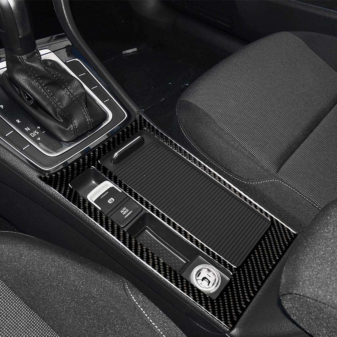 Car Carbon Fiber Water Cup Panel Decorative Sticker for Volkswagen Golf 7 2013-2017, Left Drive