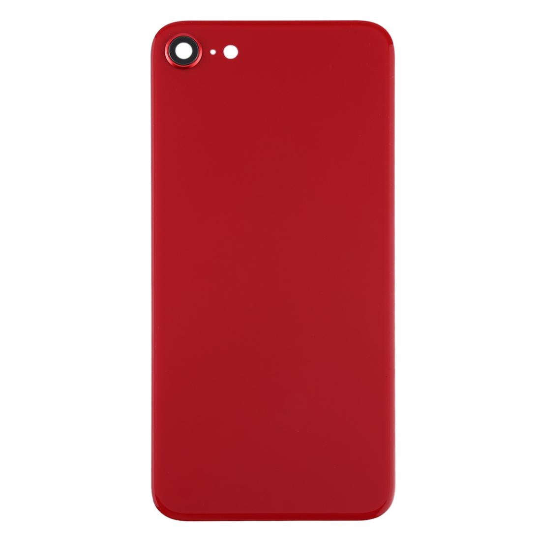 Glass Battery Back Cover with Camera Lens Cover for iPhone SE 2020(Red)