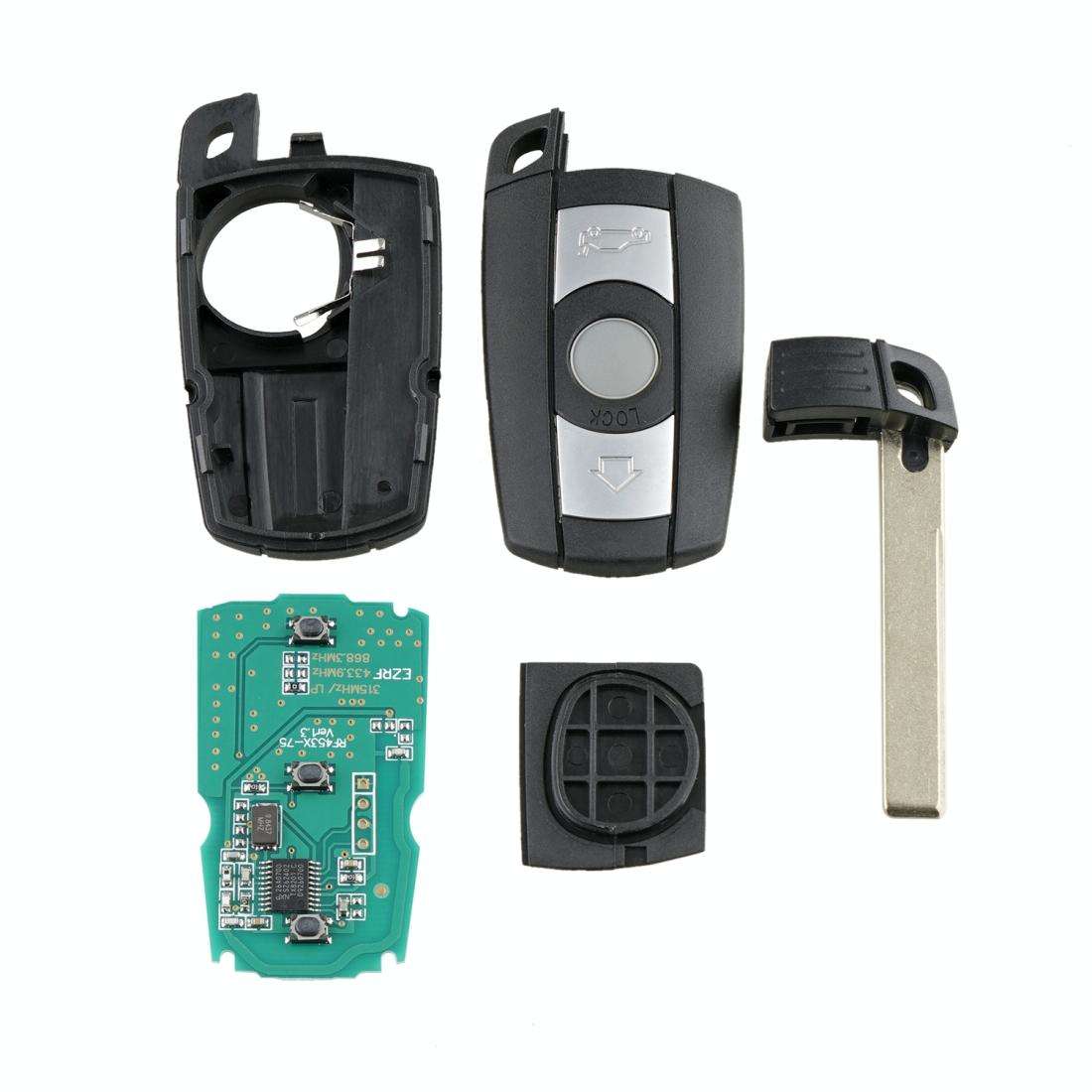 For BMW CAS3 System Intelligent Remote Control Car Key with Integrated Chip & Battery, Frequency:...