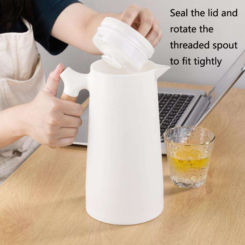 1297 Household Large-Capacity Glass Insulation Kettle(White)